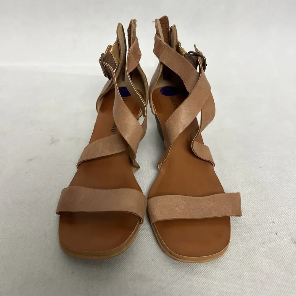 Women’s Lucky Brand Heeled Strappy Sandals Tan Size 8 1/2 - Picture 2 of 9